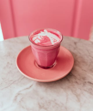 beet latte pink latte